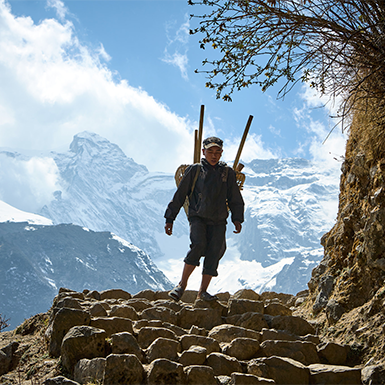 Porter back to Monjo from EBC Trek